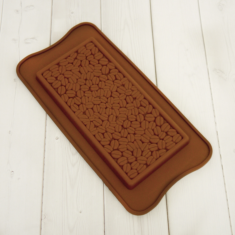 Форма силиконовая для шоколада "Плитка кофейные зерна" 16*7,7*1 см