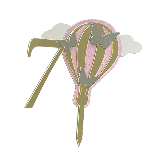 Топпер зеркальный акриловый "Воздушный шар" №7 для девочки
