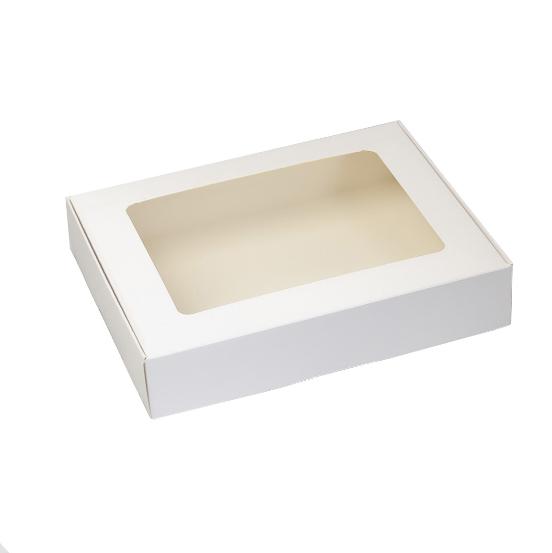 Коробка на 6 пряников белая с окном 242*165*40