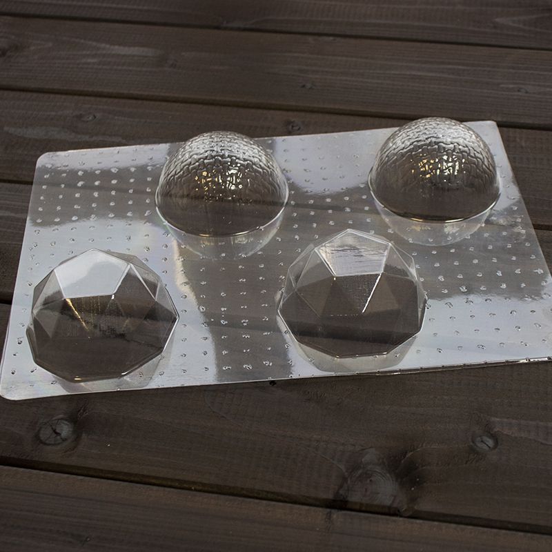 Форма пластиковая для шоколада "Новогодние шары №9" d7*h3,5см*4 ячейки, VTK