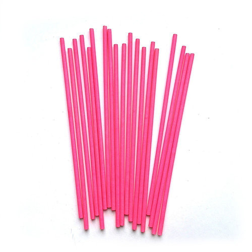 Бумажные палочки для лолли попса, леденцов 3,5*150мм, розовый