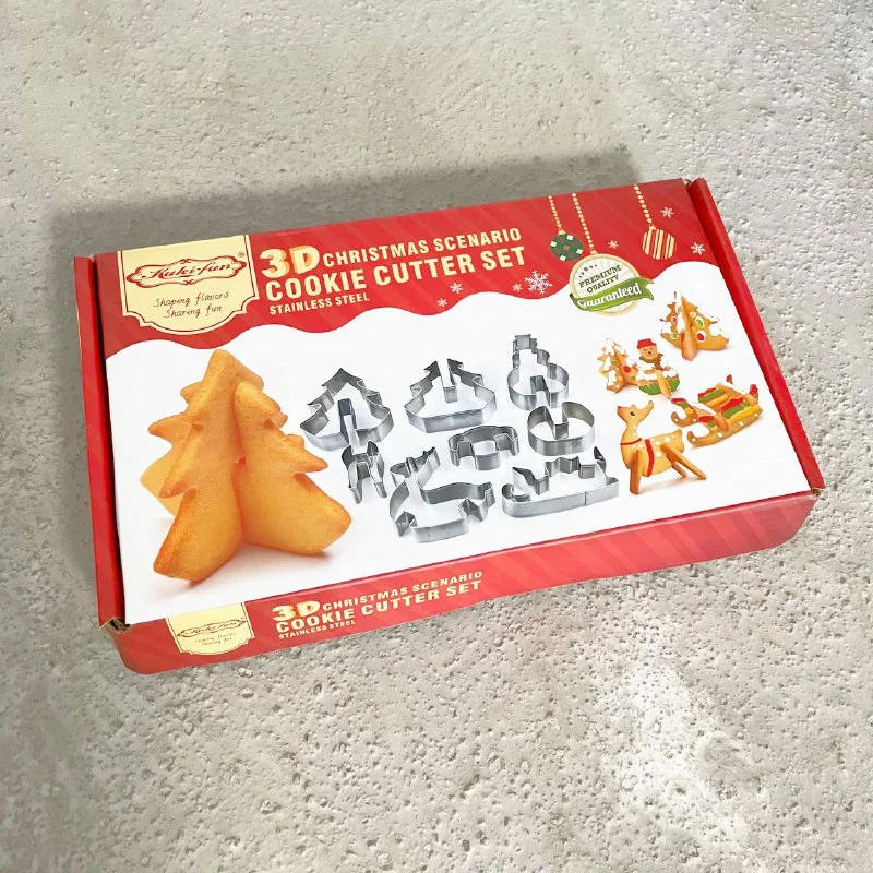 Выемка "Рождество, Новый год" 3D для пряников, печенья, набор 8шт