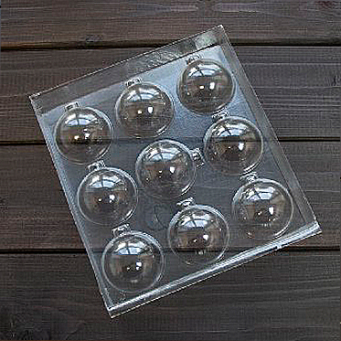 Форма пластиковая для шоколада "Новогодние шары" (7) 5см*9шт, VTK