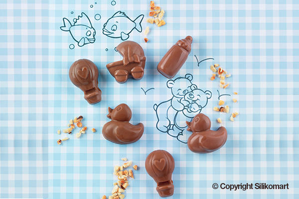 Форма силиконовая для шоколадных конфет "Шоколадный ребенок Scg31 35*32*h16мм*8мл, Silikoмart