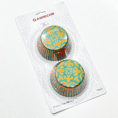 Капсулы бумажные  "Казахский орнамент №1" 11см*100шт, №93