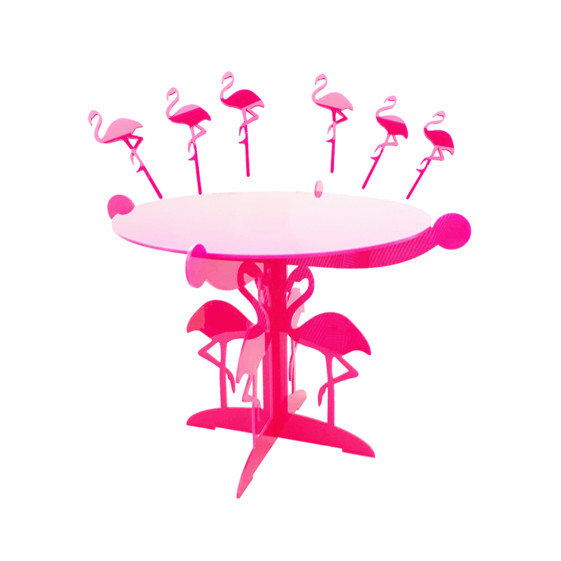 Подставка пластик под торт "Фламинго", д25см