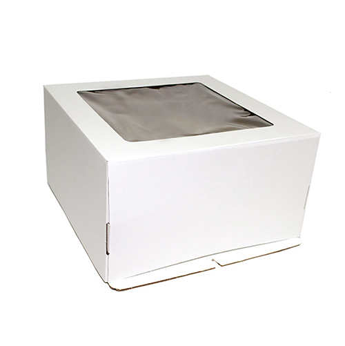 Коробка для торта картонная белая с окном 30*40*26мм, Россия (10шт*1кор)