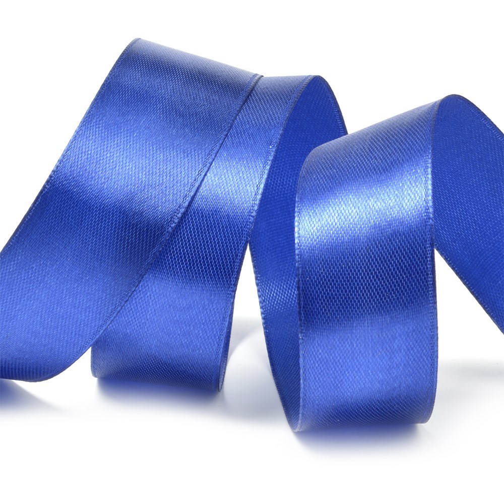 Лента атласная синяя 4см*23м