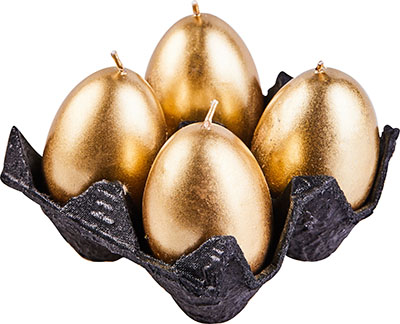 Свечи в наборе золото "Яйца" 4шт