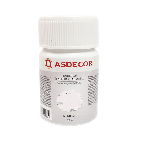 Краситель гелевый белый 90гр, Asdecor