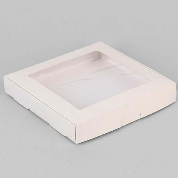 Коробка для пряников белая с окном 165*165*40