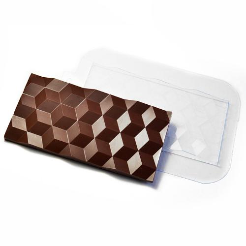 Форма пластиковая для шоколада "Плитка кубики"