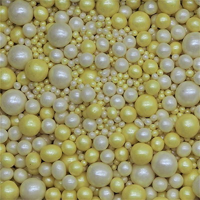 Драже зерновое в глазури "Жемчуг жёлто-белый микс №140" 1,5кг