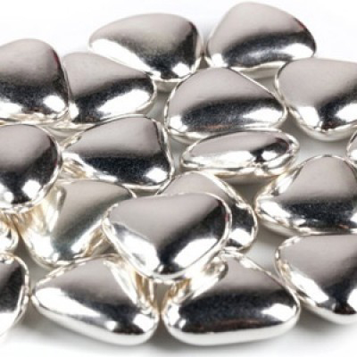 Посыпка шоколадная "Сердце" серебро 5кг, Италия