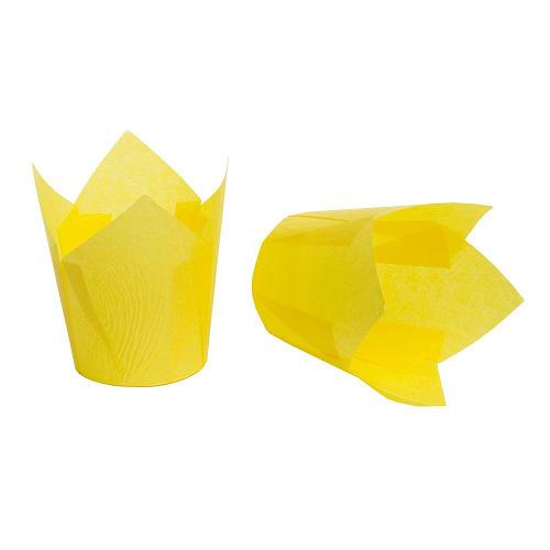 Капсулы-тюльпаны желтые 8*5см,1уп*100шт 
