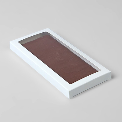 Коробка подарочная под плитку шоколада, белая с окном 17.1*8*1.4см