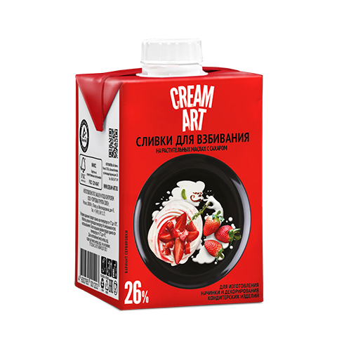Сливки 26% растительные для взбивания Creamart 500мл