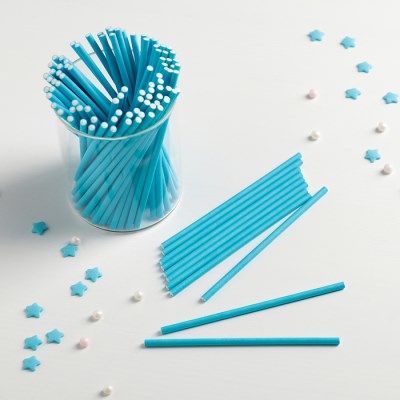 Бумажные палочки для лолли попса, леденцов 3,5*150мм, голубой