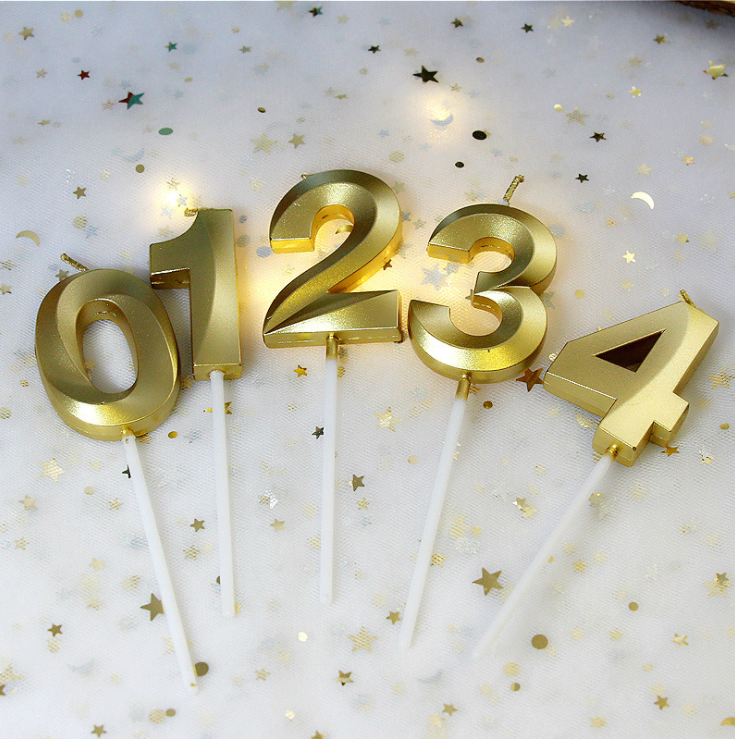 Свеча для торта цифра 47,5*33mm №4,золото