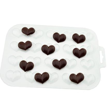 Форма пластиковая для шоколада "Сердечки"