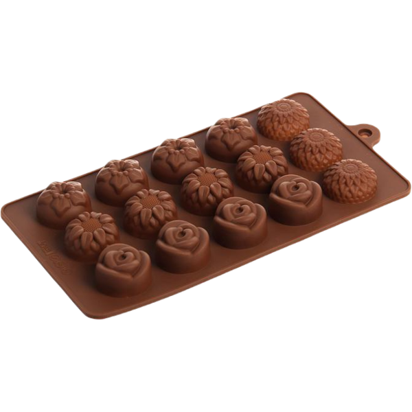 Форма силиконовая для шоколада "Клумба" 15 ячеек