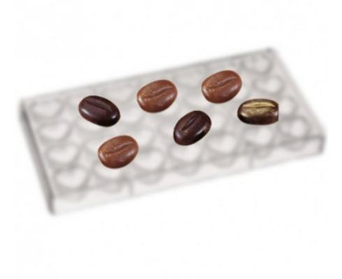 Форма поликарбонатная для шоколада "Кофейные зерна" 17*12*h5мм,130шт*1гр, Martellato