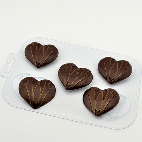 Форма пластиковая для шоколада "Мужское сердце"