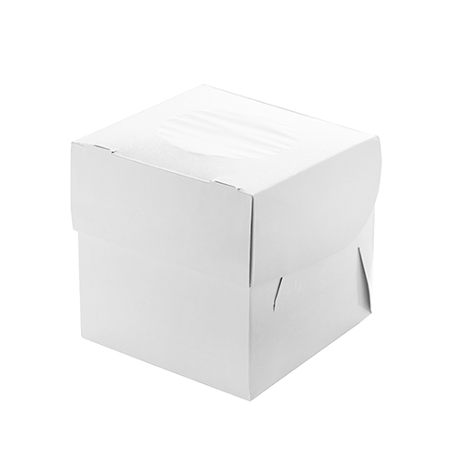 Коробка на 2 капкейков 16*10*10см с окном, со вставкой, двусторонняя белая, крафт ECO Muf 2