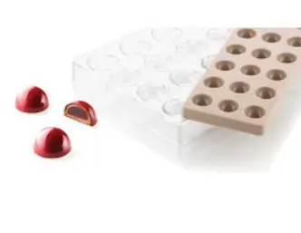 Форма поликарбонатная, силиконовая для шоколада "Kit Seмisfera 01.CH013", d31*h16.5, Silikoмart