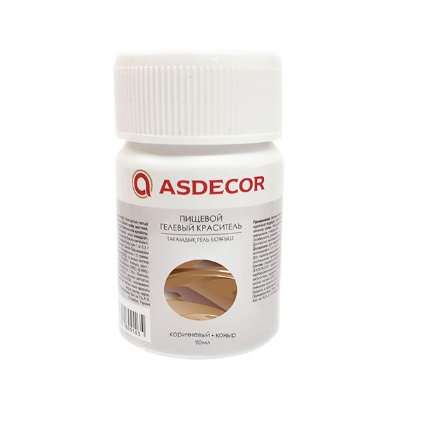 Краситель гелевый коричневый 90гр, Asdecor