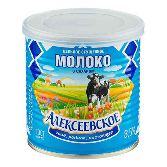 Молоко сгущ.цельное с сах 8,5%, ж/б 360 гр,АМКК